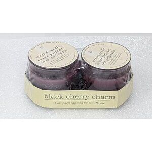 Candle-Lite Black Cherry Charm 4 oz Filled Candles Set of 2
